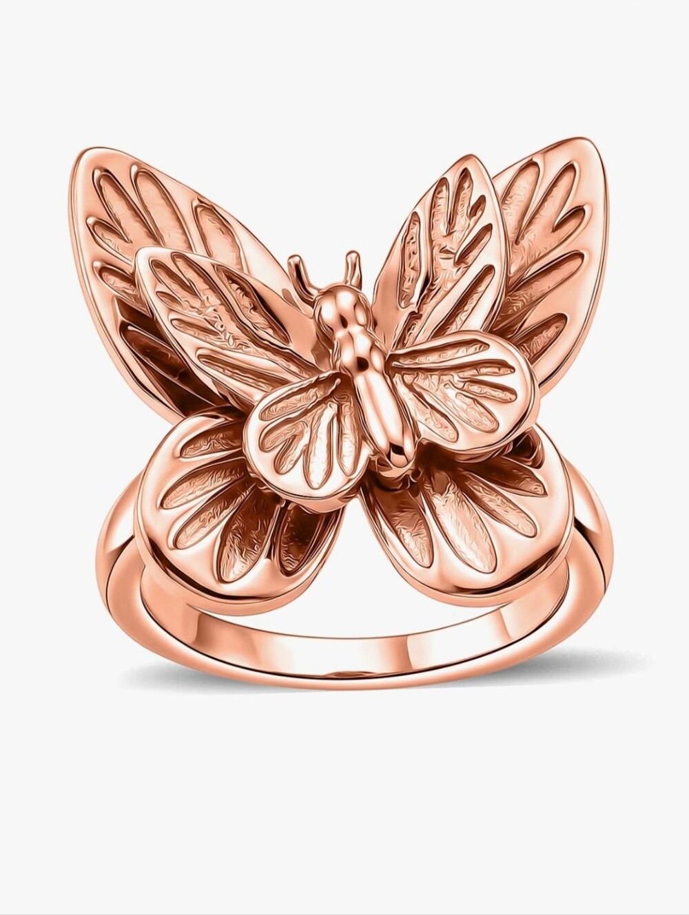 14k Rose Gold Over Copper Butterfly Statement Ring